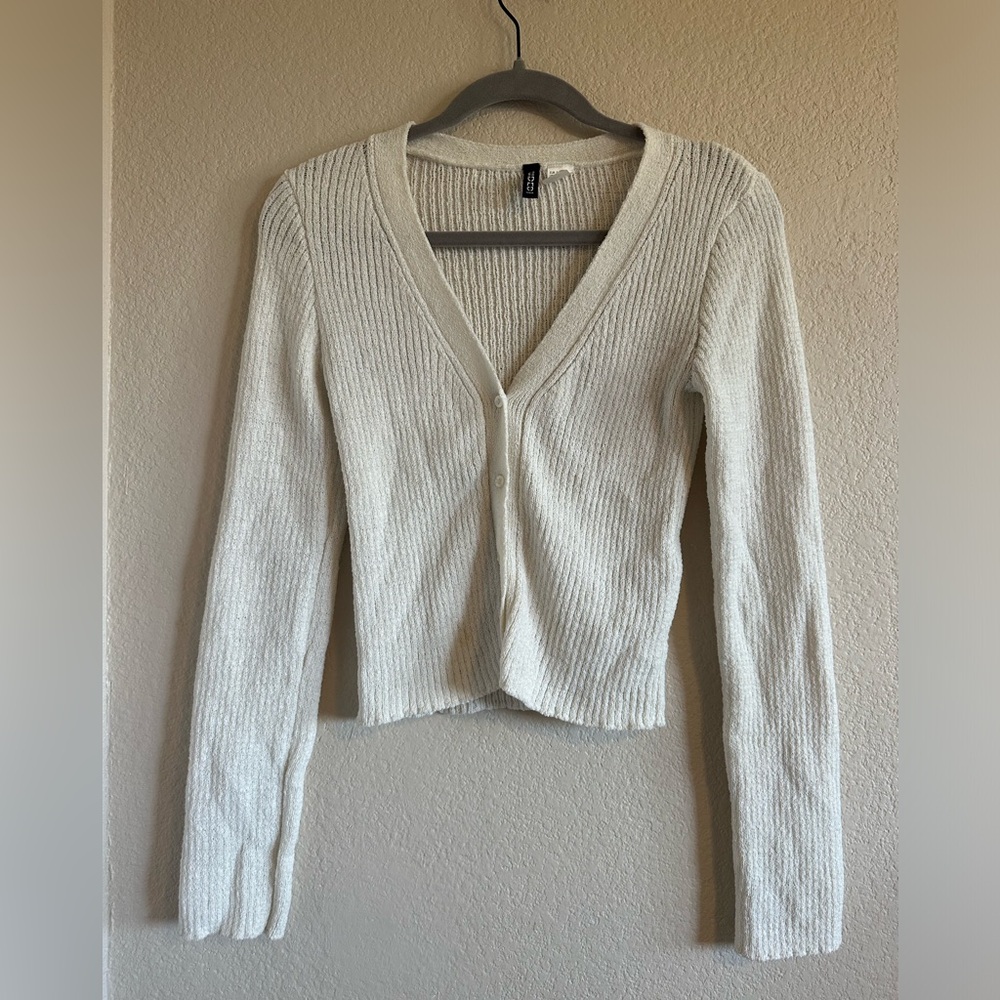 Women’s Divided (H&M) White Button Up Cardigan